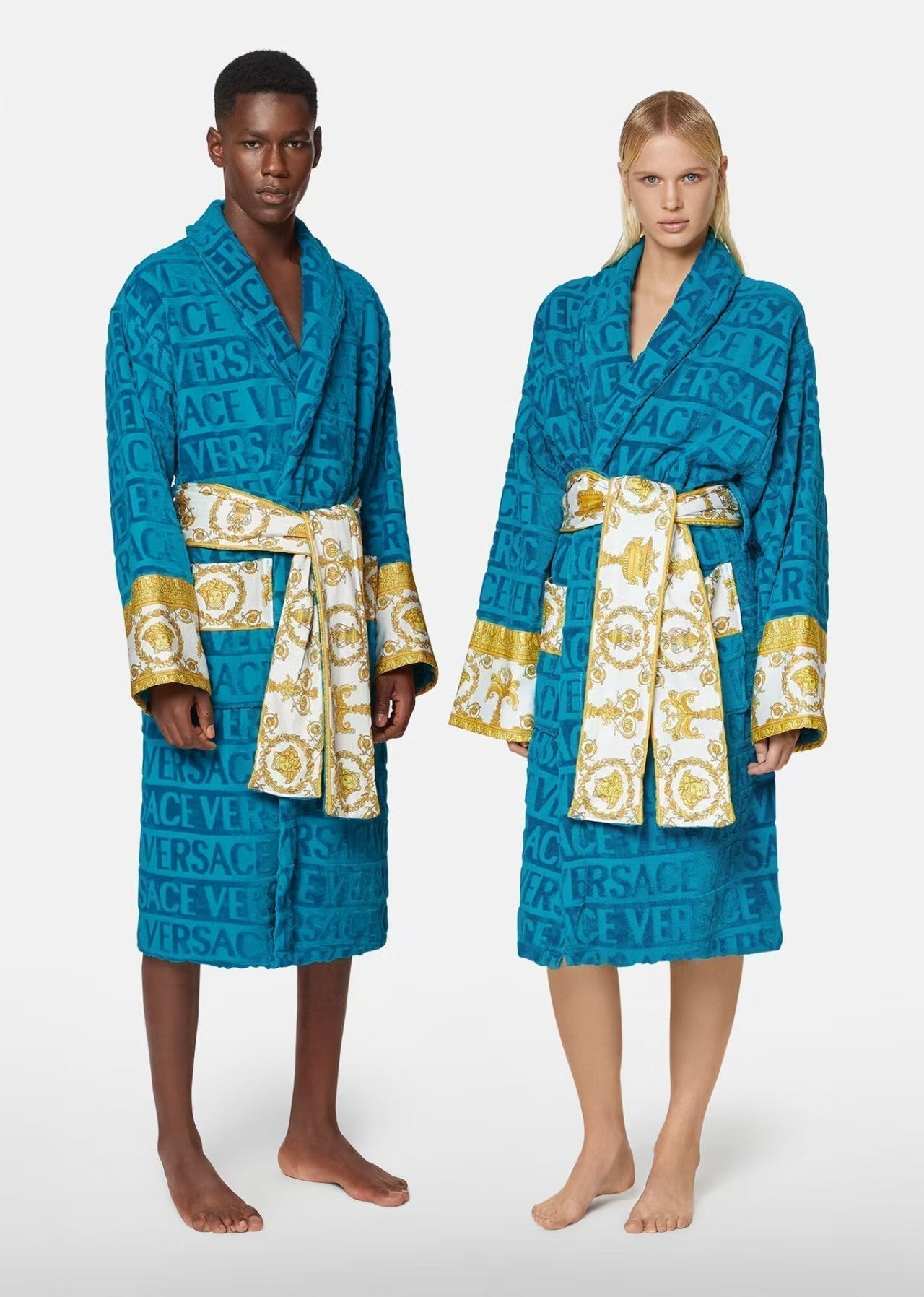 2025 pure cotton bathrobe absorbent four seasons wearable nightgown unisex T-shirt
