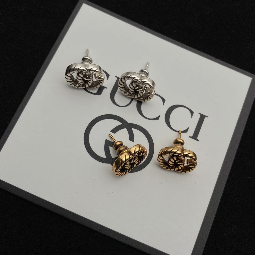 2025 Double G Thread Design Stud Earrings
