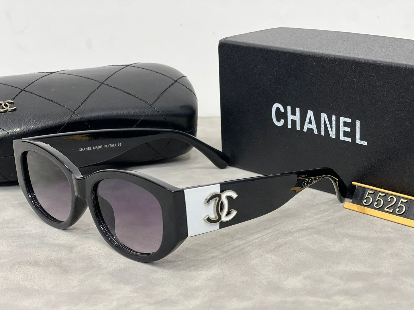 2025 Sunglasses  Black and white panda personality sunglasses