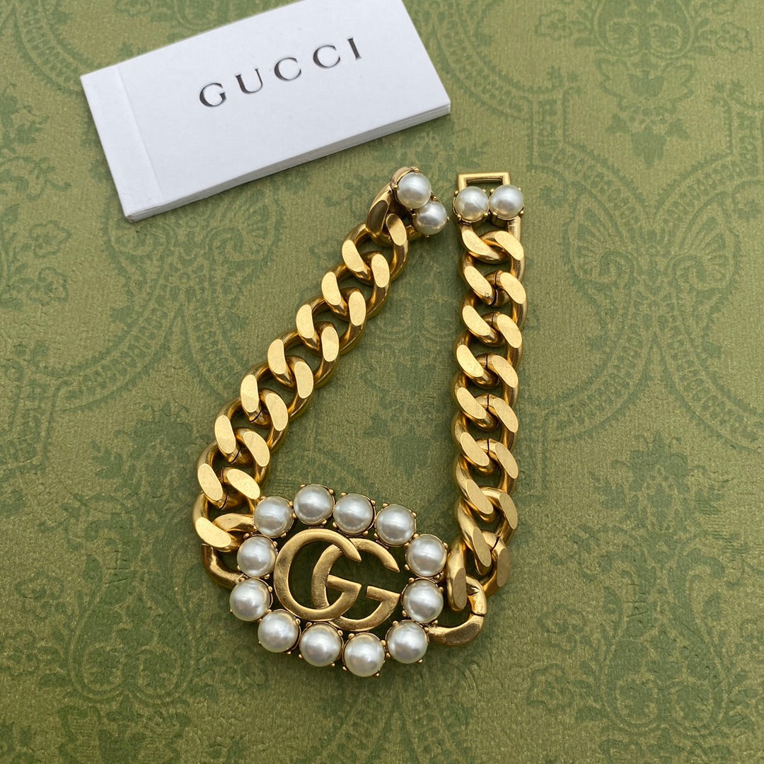 2025 Pearl Letter Bracelet Necklace Set