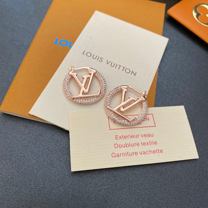 2025 Classic Diamond Logo Hoop Earrings