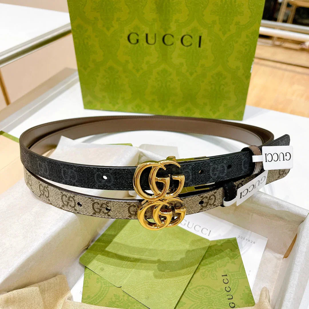 2025 Reversible belt with buckle, width 2.0cm