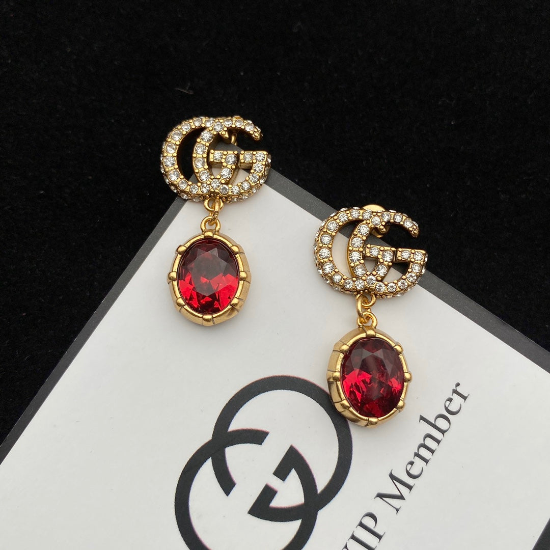 2025 Alphabet crystal earrings