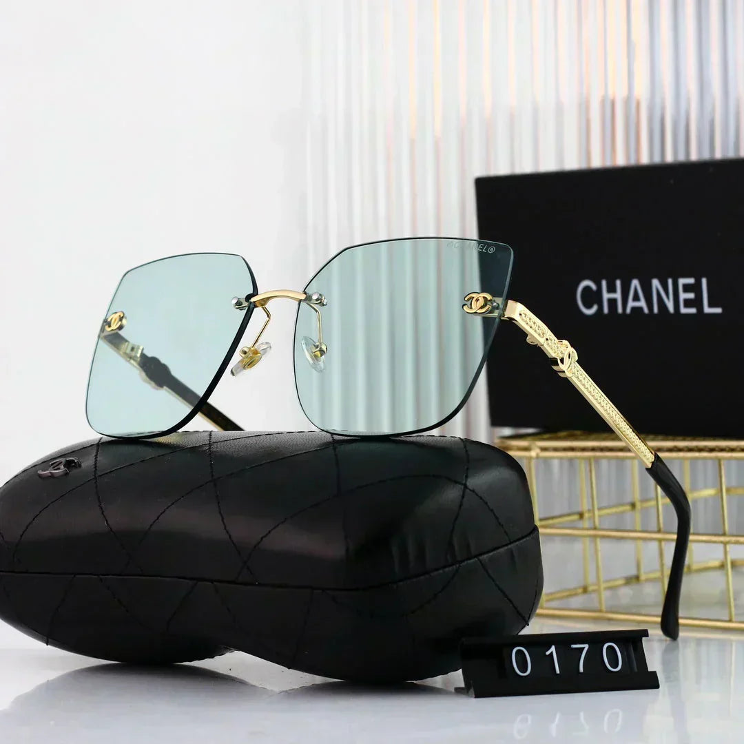 2025 Polygonal rimless cut-edge sunglasses