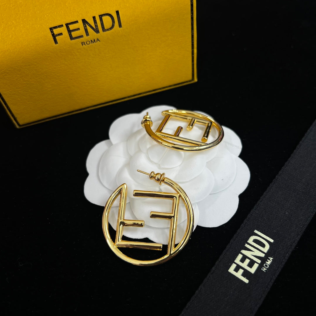 2025 Gold Letter Big Hoop Earrings