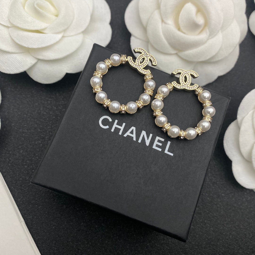2025 Pearl Hoop Earrings