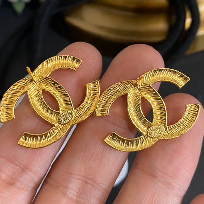 2025 Premium Textured Letter Stud Earrings