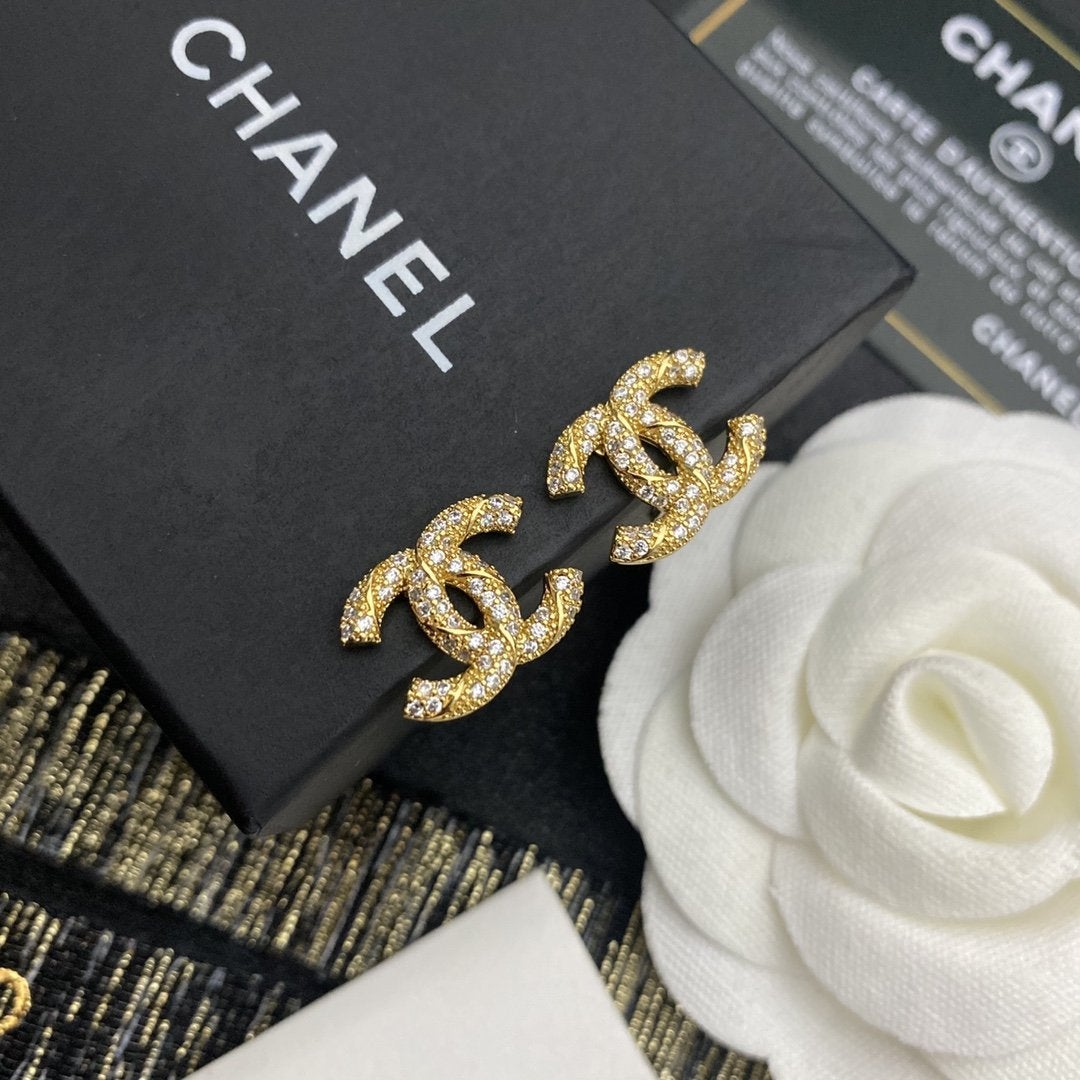 2025 Luxury Zircon Double C Stud Earrings