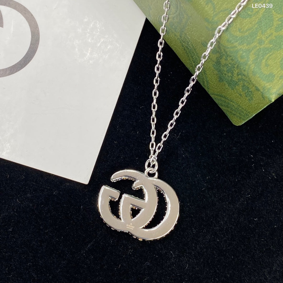 2025 Luxury Encrusted Diamond Double G Necklace