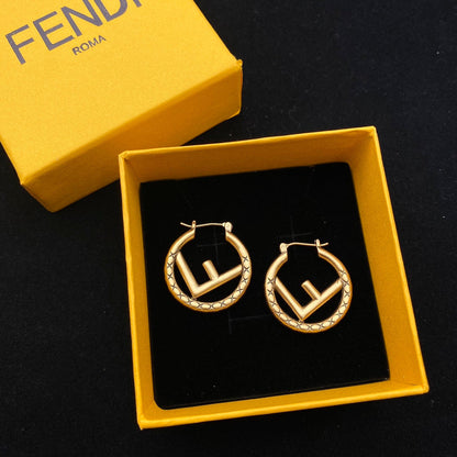 2025 Fashion F letter pattern earrings