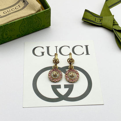 2025 Vintage double rhinestone round earrings