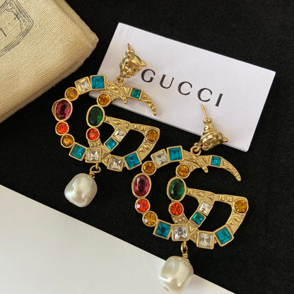 2025 Fashion Double Pendant Pearl Earrings