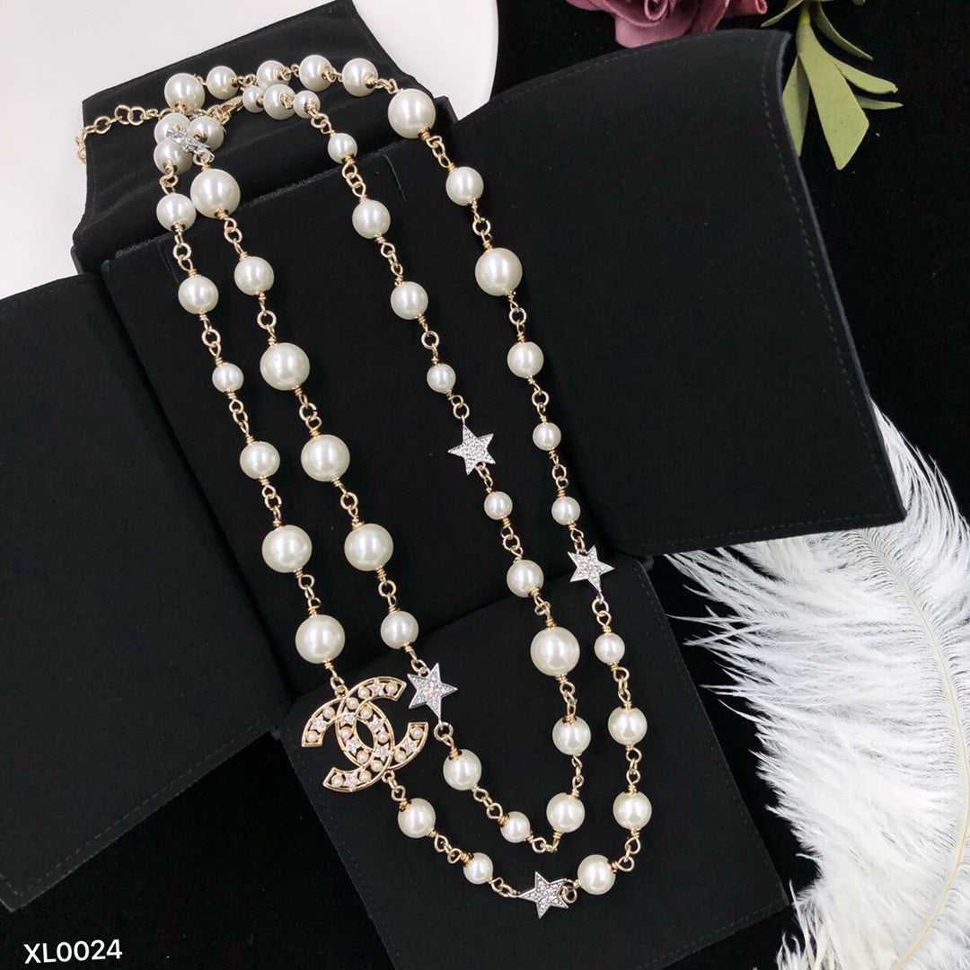 2025 Fashion CC Star Pearl Necklace