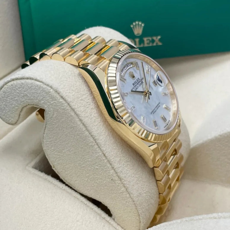 Women And Man Datejust heaven How stunning is this 36-40mm DayDate with a mother of pearl dial watch