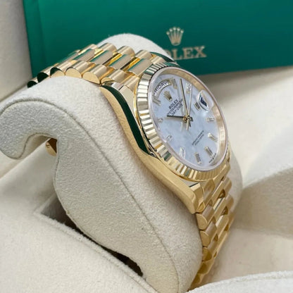 Women And Man Datejust heaven How stunning is this 36-40mm DayDate with a mother of pearl dial watch