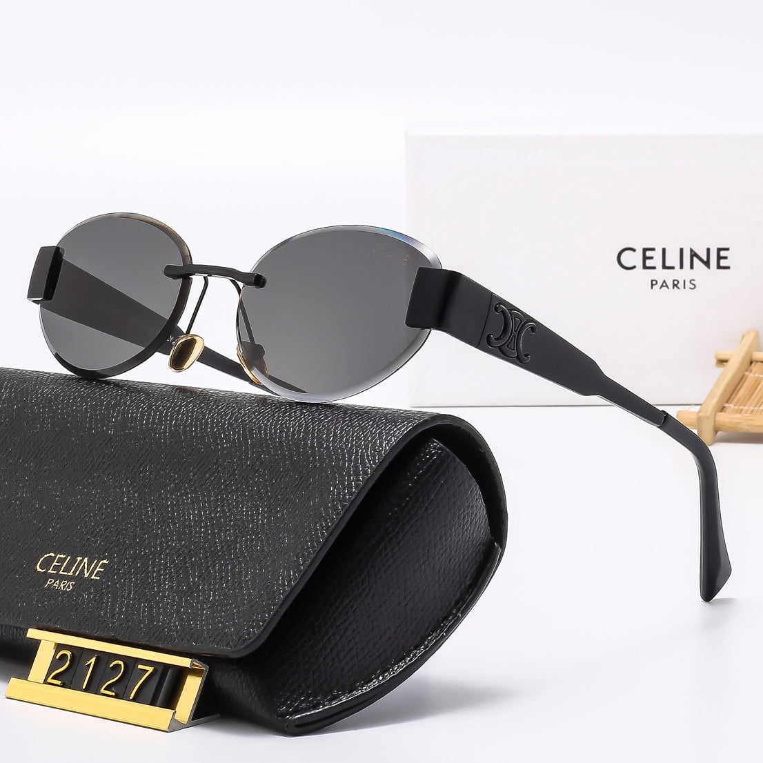 2025 Oval-frametone METAL SUNGLASSES