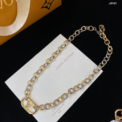 2025 Oval Chain Necklace Bracelet Earring Set
