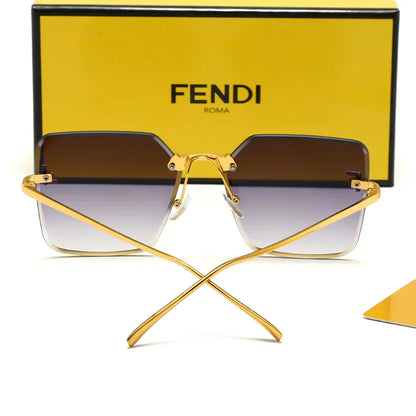 2025 Frameless metal large frame sunglasses