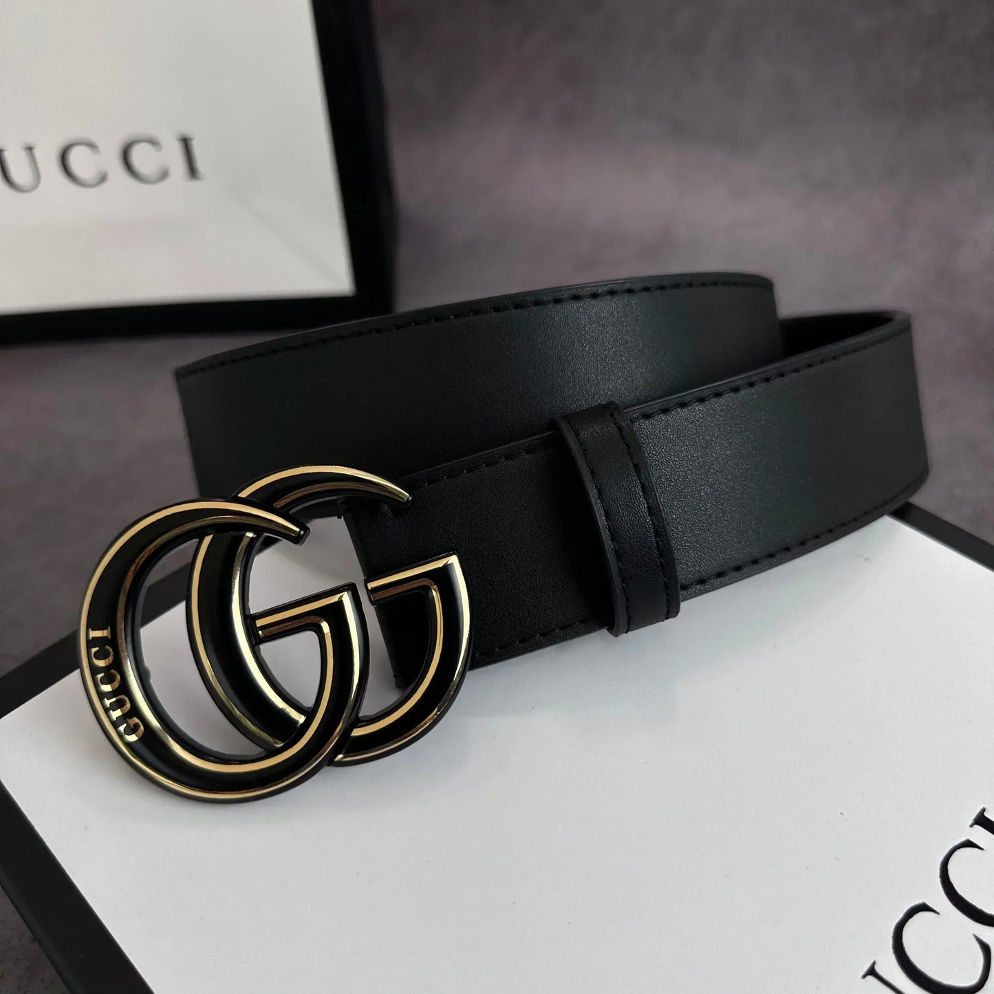 2025 belt 2 Colors printed letter leather belt