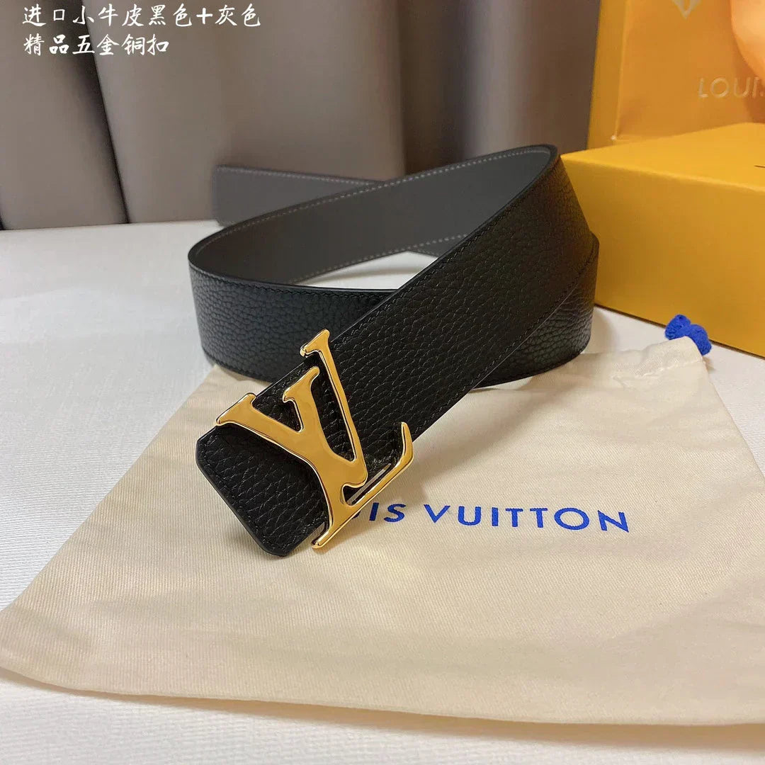 2025 Double-sided cowhide Men's belt width 4.0 CM