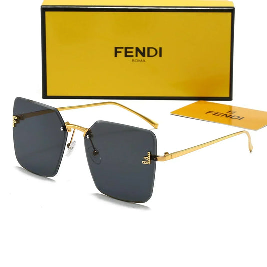 2025 Frameless metal large frame sunglasses