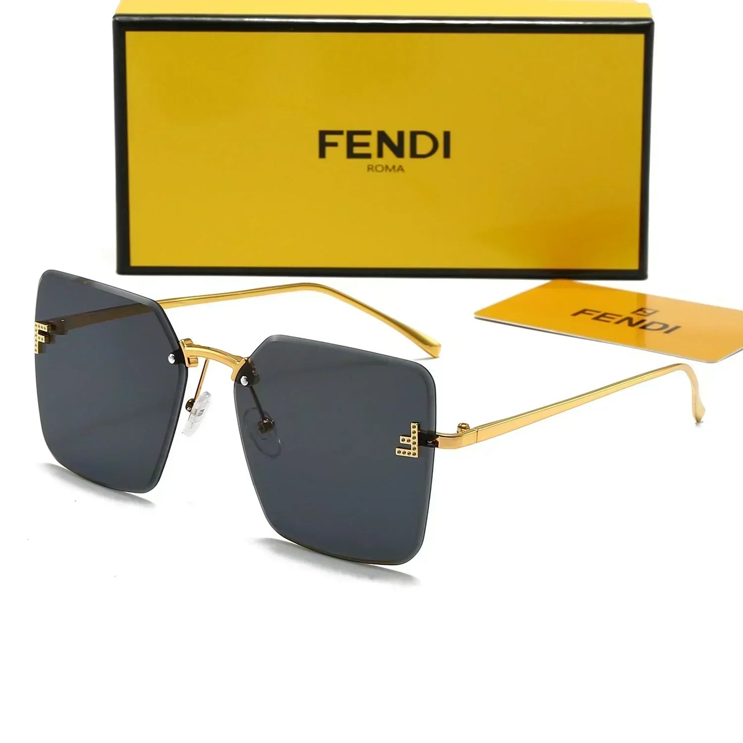 2025 Frameless metal large frame sunglasses