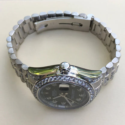 2026 Watch Datejust 31mm Midsize Stainless Steel Diamond Dial Lugs Gold Bezel