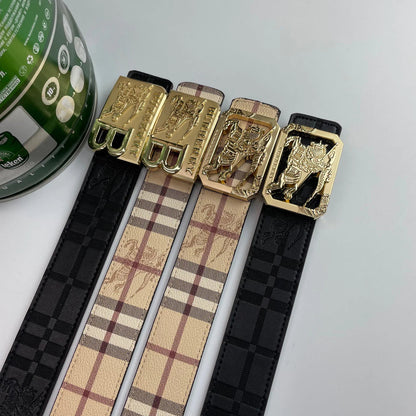 2025 4 Colors  printed letter buckle leather belt