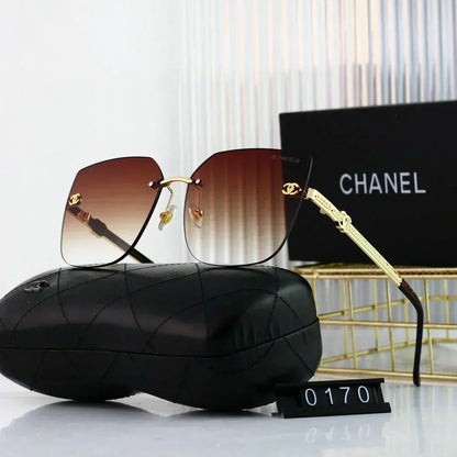 2025 Polygonal rimless cut-edge sunglasses