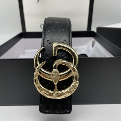 2025  Printed Letter Leather Belt