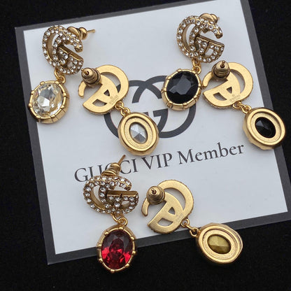 2025 Alphabet crystal earrings