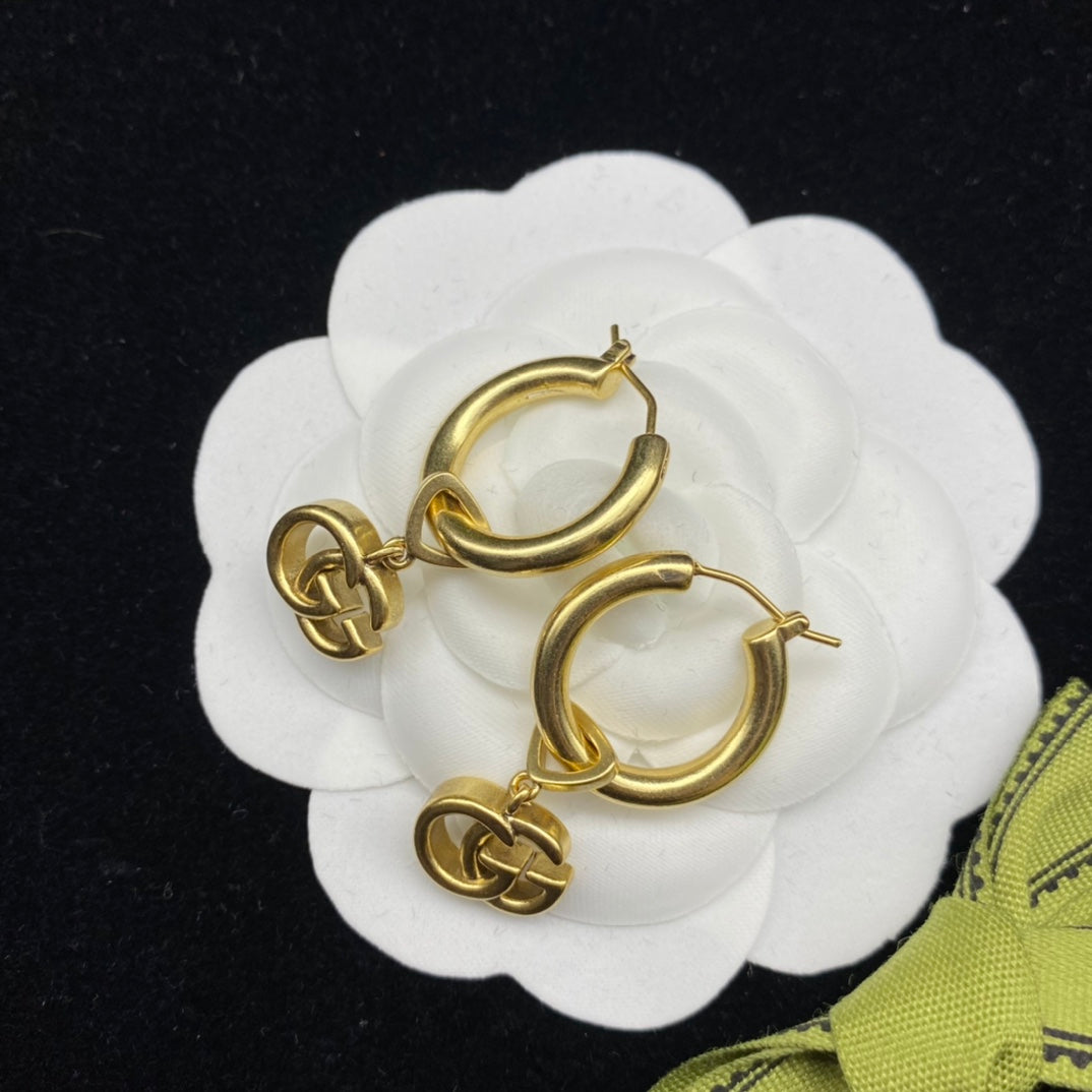 2025 Double G Drop Hoop Earrings