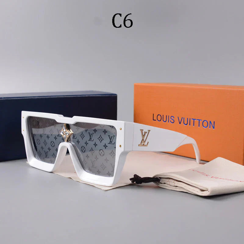 2025 Large frame trendy one-piece diamond-studded sunglasses