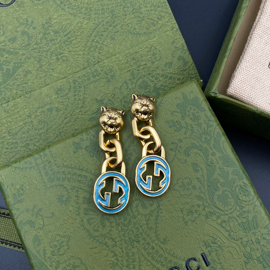 2025 Double G Tiger Head Earrings