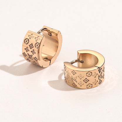 2025 Monogram Stamped Stud Earrings