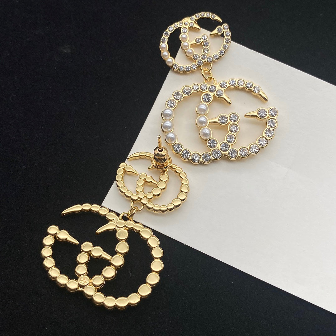 2025 Pearl Diamond Panel Earrings