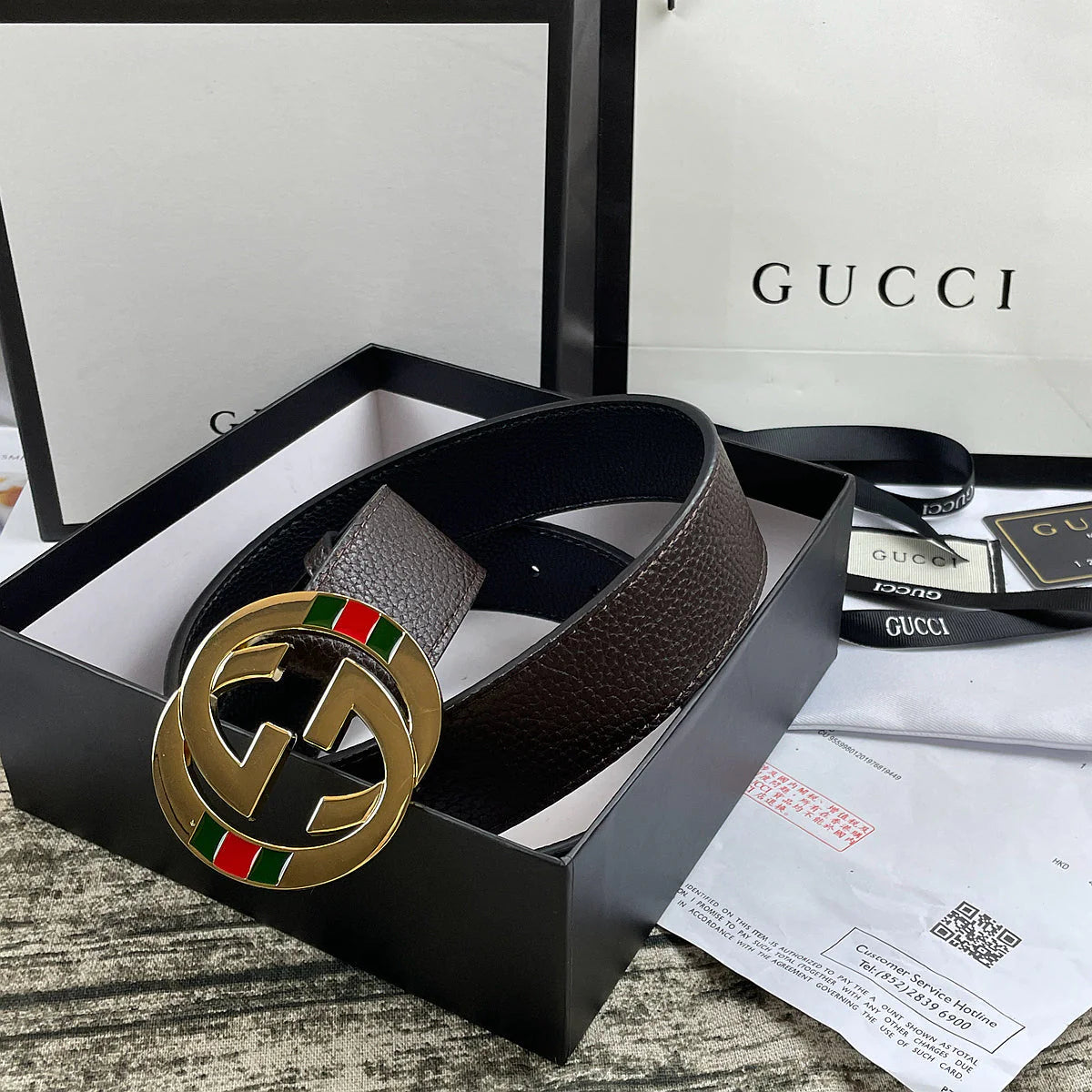 2025 4 Colors  double three-layer lychee pattern double-sided belt