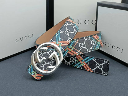2025 3 Colors  double G stripe calico belt