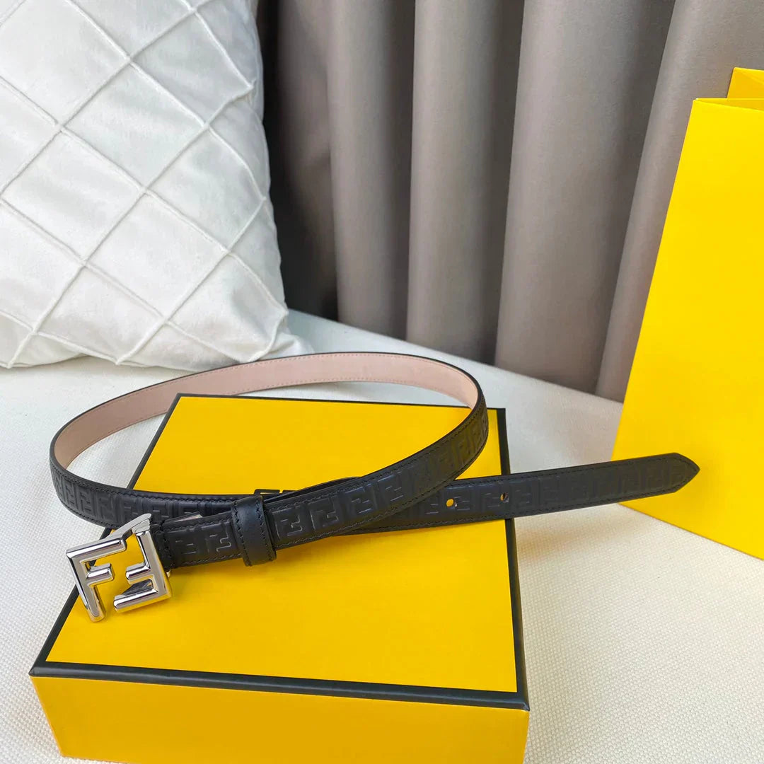 2025 2.0cm Women's New Belts Thin Belts with Rings and FF Buckles