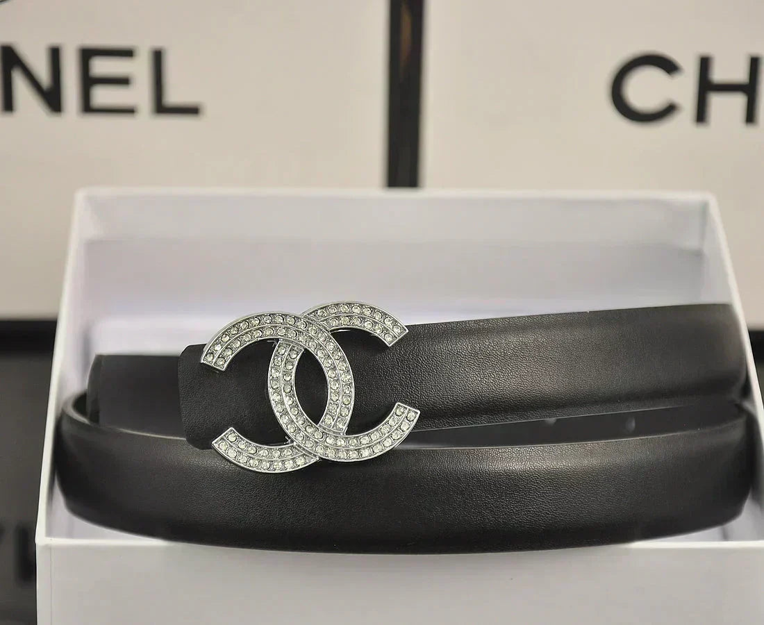 2025 6 color double C pearl rhinestone belt