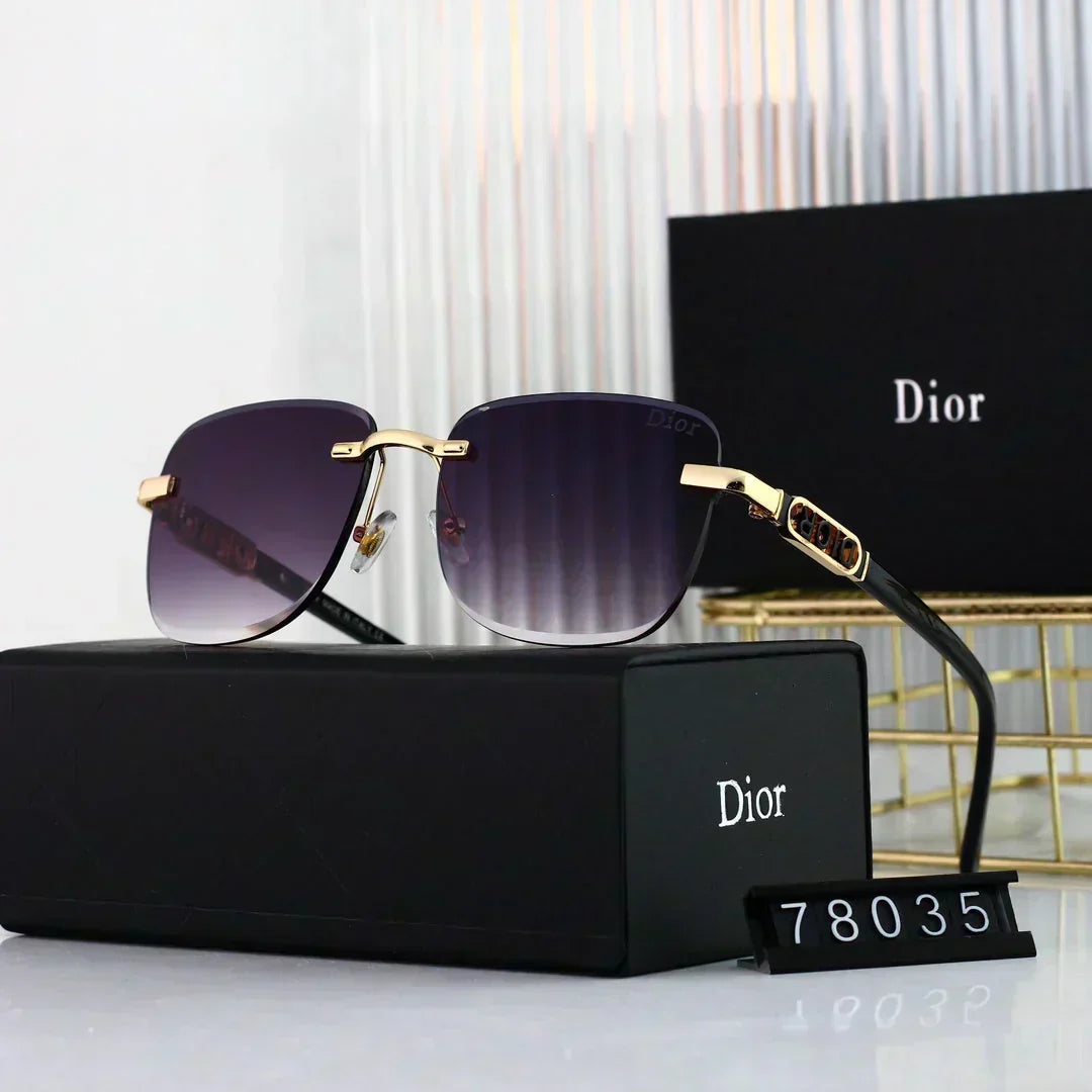 2025 Polygonal rimless cut-edge sunglasses