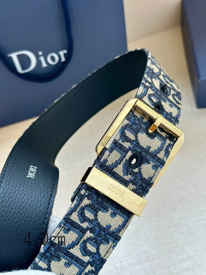 2025 Black grained cowhide leather belt Width 4.0cm