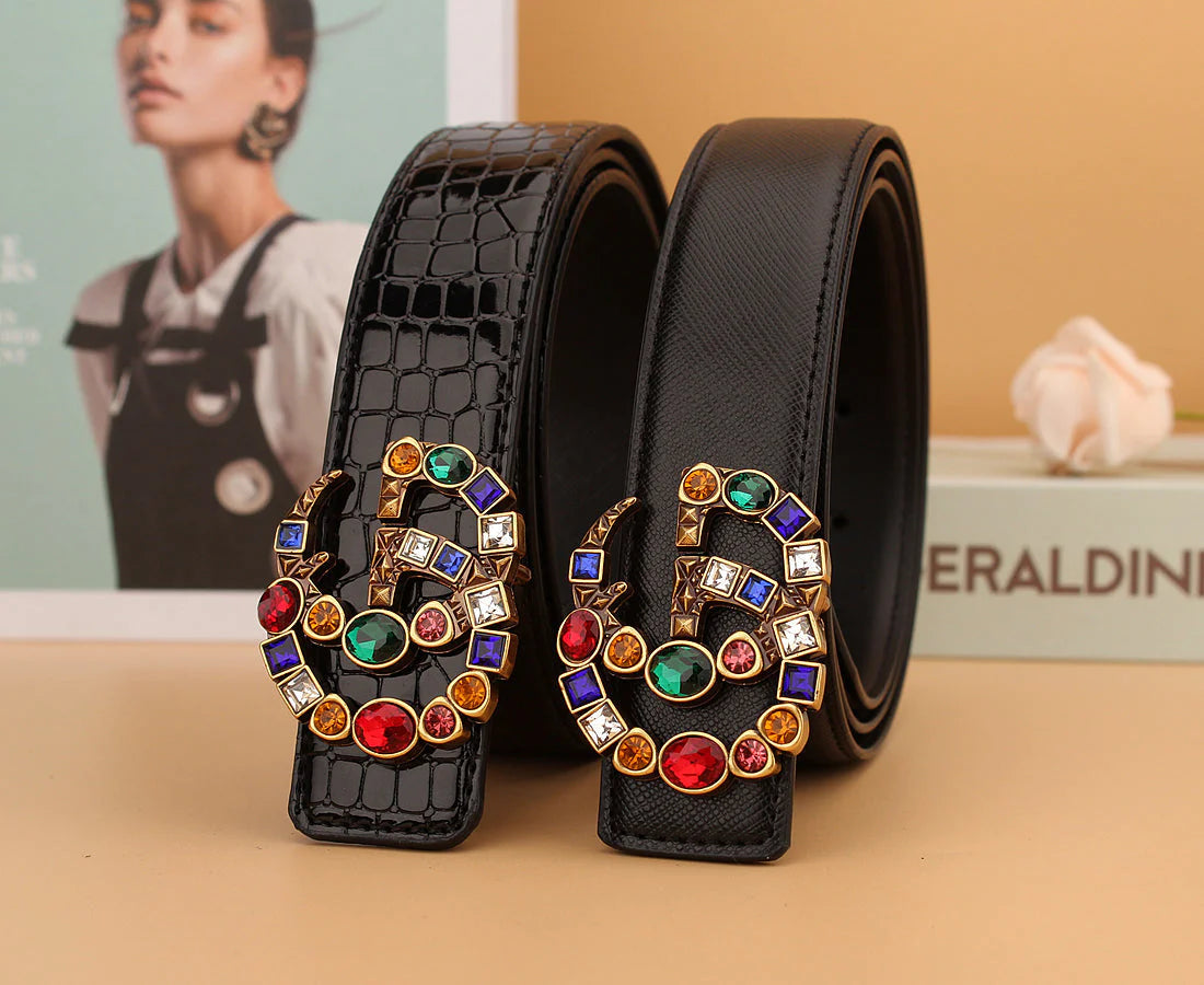 2025 2  double irregular colored diamond belts