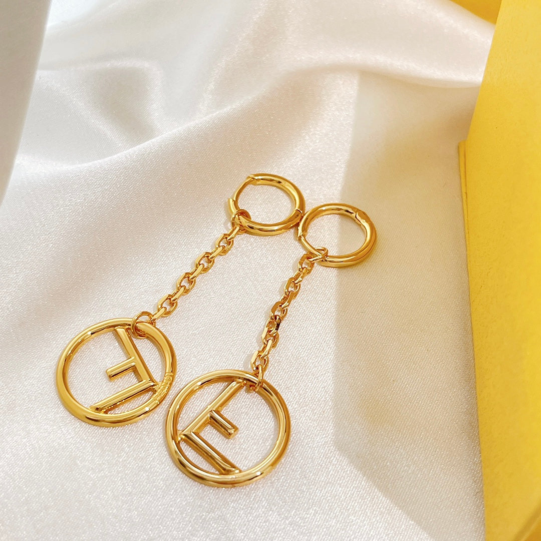 2025 Letter Tassel Gold Earrings