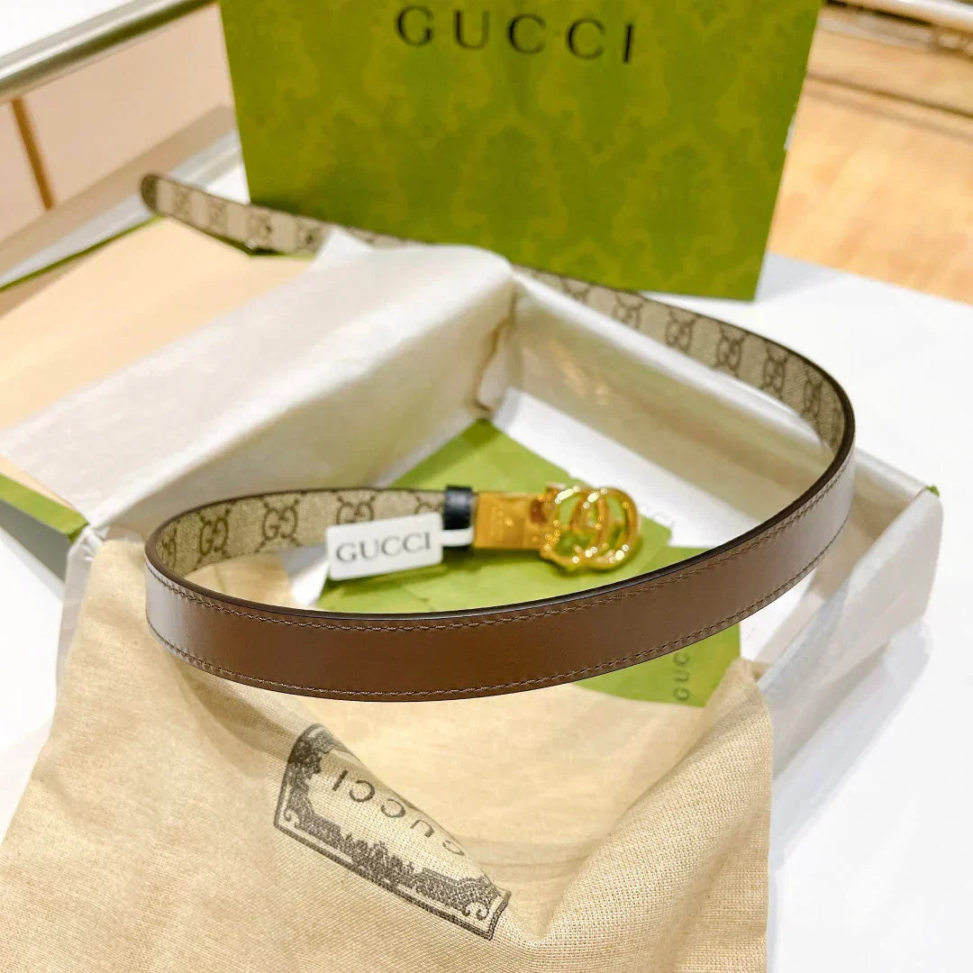 2025 Reversible belt with buckle, width 2.0cm