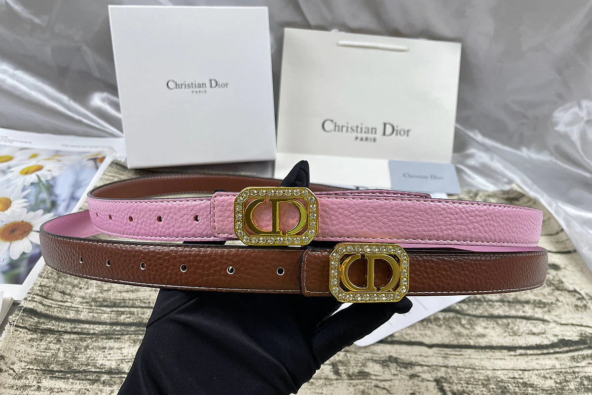 2025 6 Colors  rhinestone lychee pattern double-sided belt