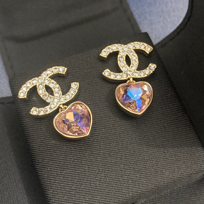 2025 Sparkling Laser Heart Zircon Earrings