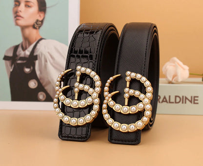 2025 2 styles of  double  pearl belt