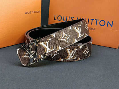 2025 belt 3 Colors four-leaf clover double shadow printed belt