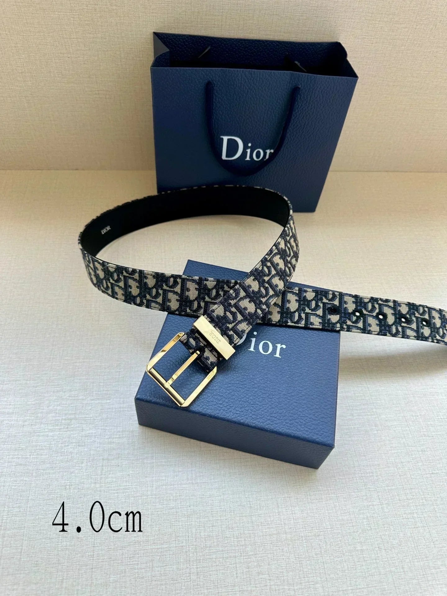 2025 Black grained cowhide leather belt Width 4.0cm